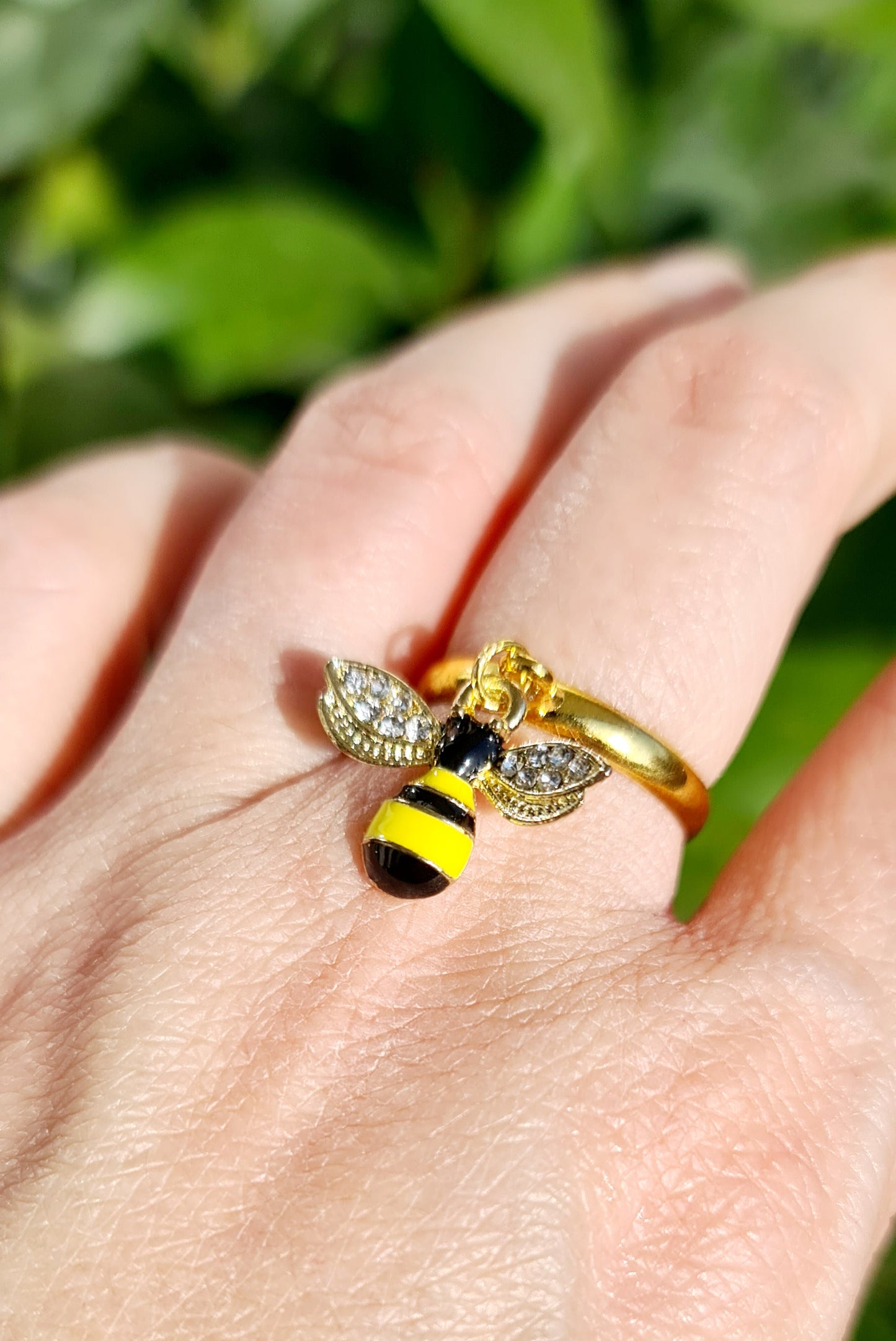 Anello ape smaltata con strass - Bijoux Primaverile