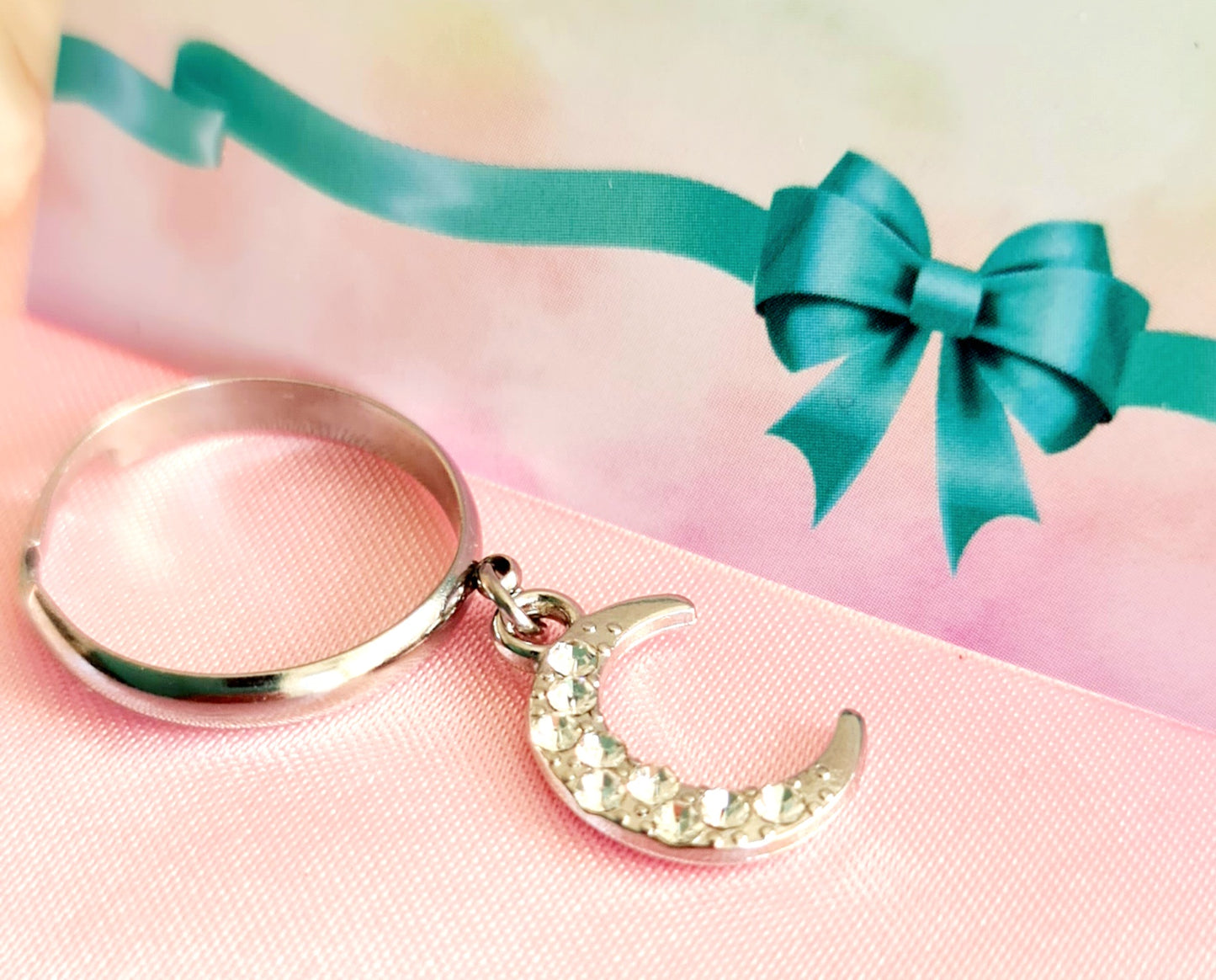 Anelli luna e stella con strass