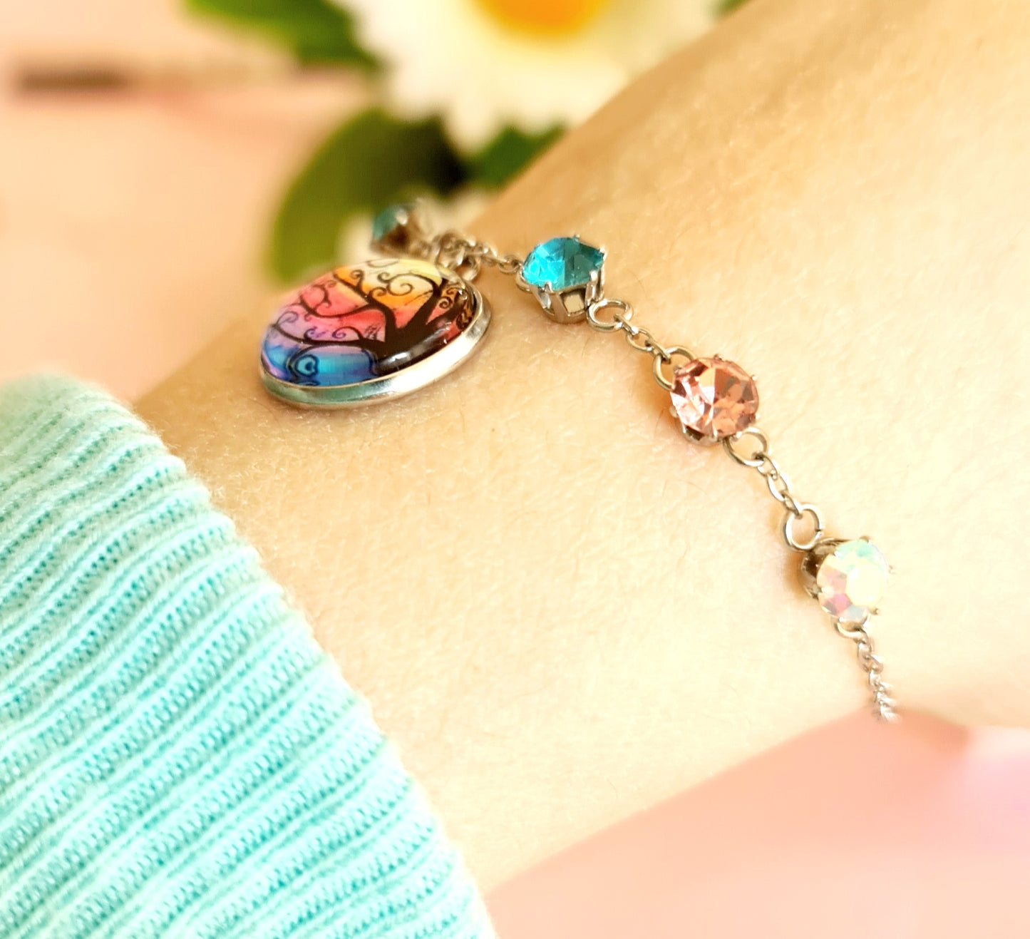 Bracciale cabochon albero della vita