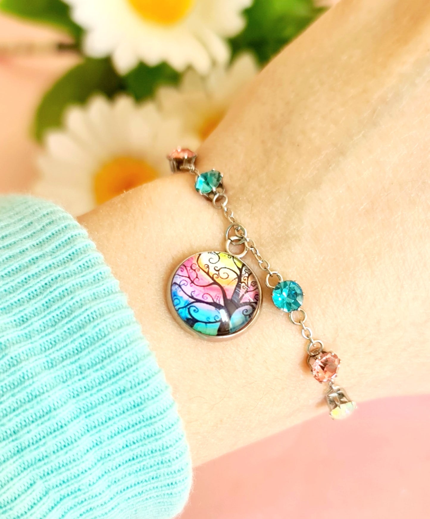 Bracciale cabochon albero della vita