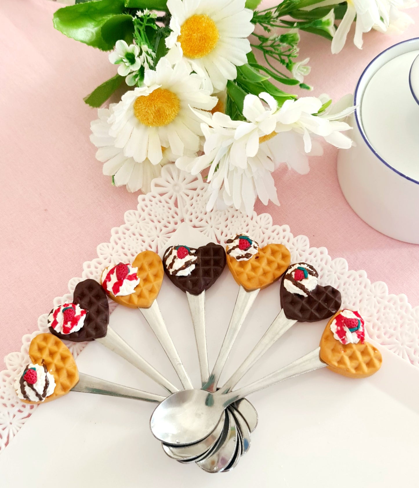 Cucchiaini con finti waffles