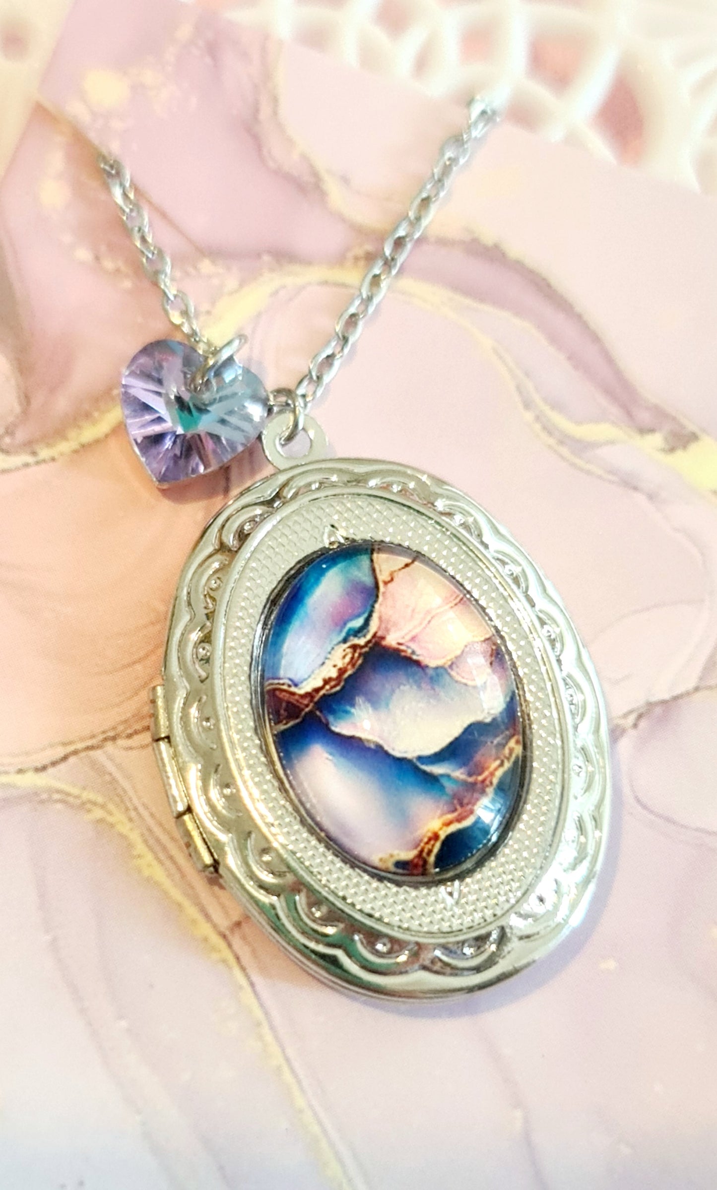 Collana portafoto effetto marmo 2