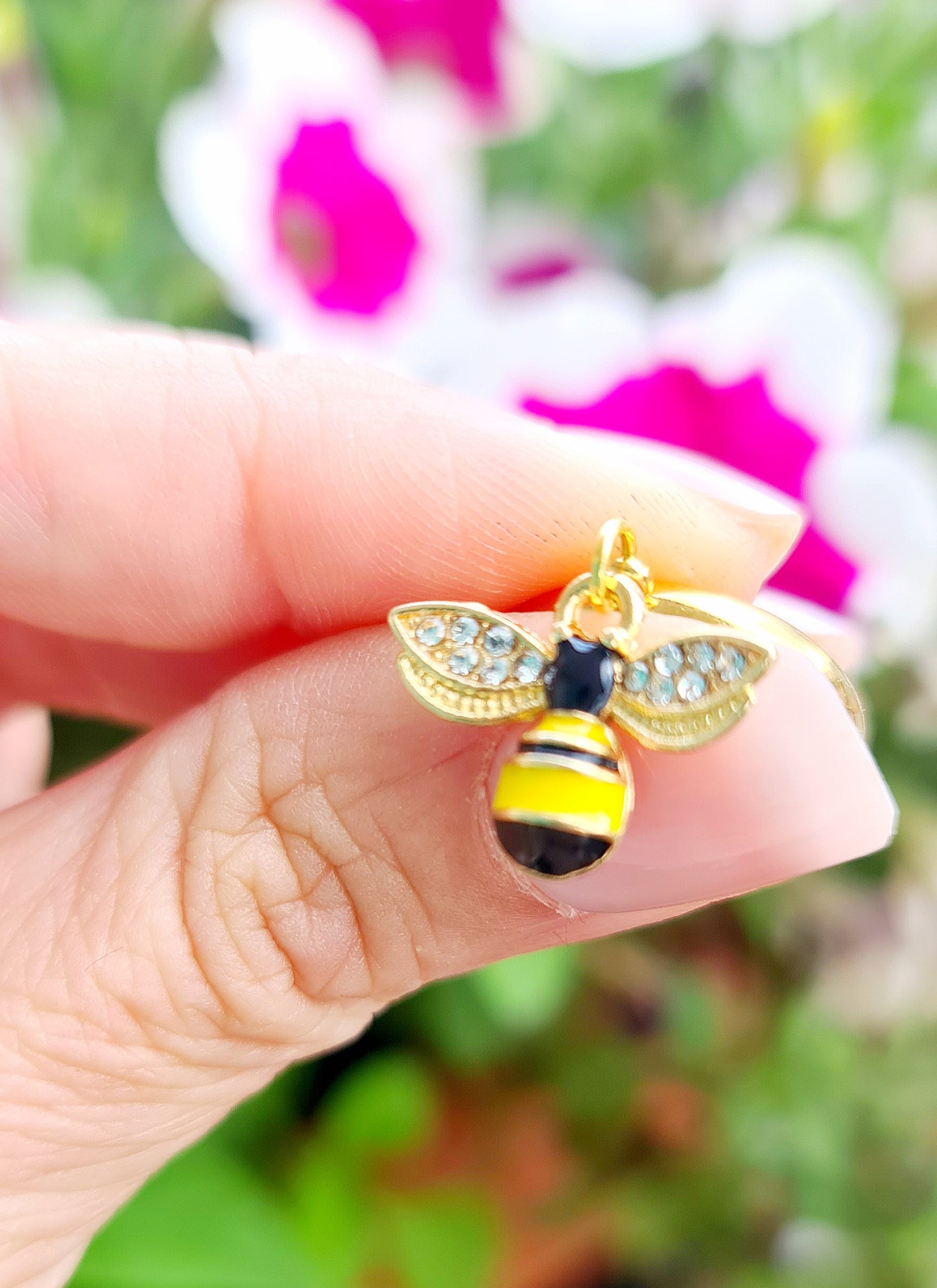 Anello ape smaltata con strass - Bijoux Primaverile