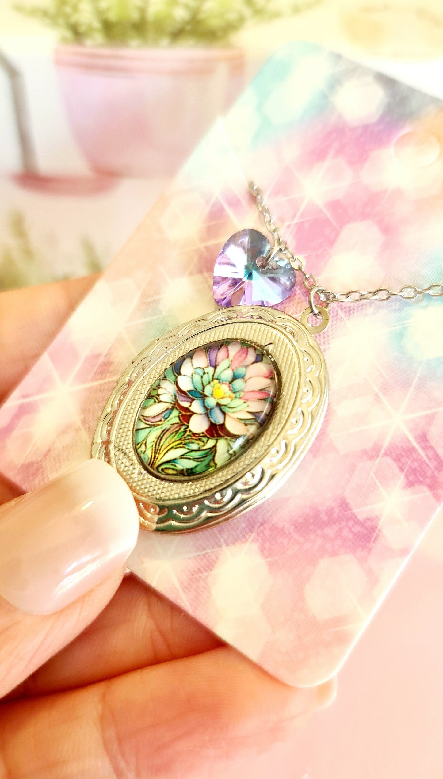 Collana portafoto fiore 3