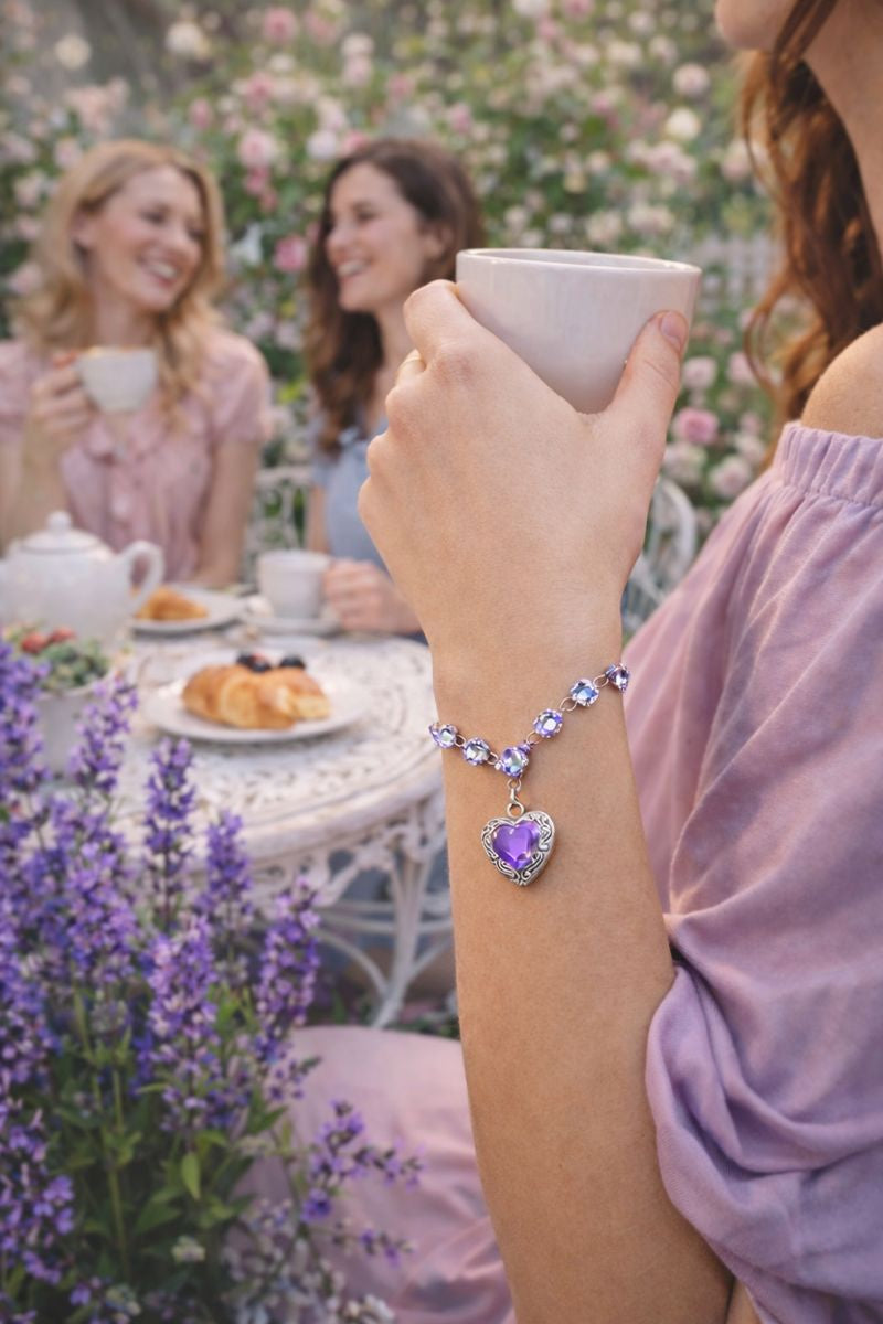 Bracciali artigianali con ciondoli Cuore apribili e strass di vetro – Acciaio Inox Ipoallergenico