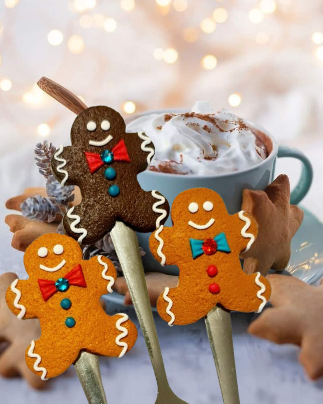 Cucchiaini con finti omini di marzapane