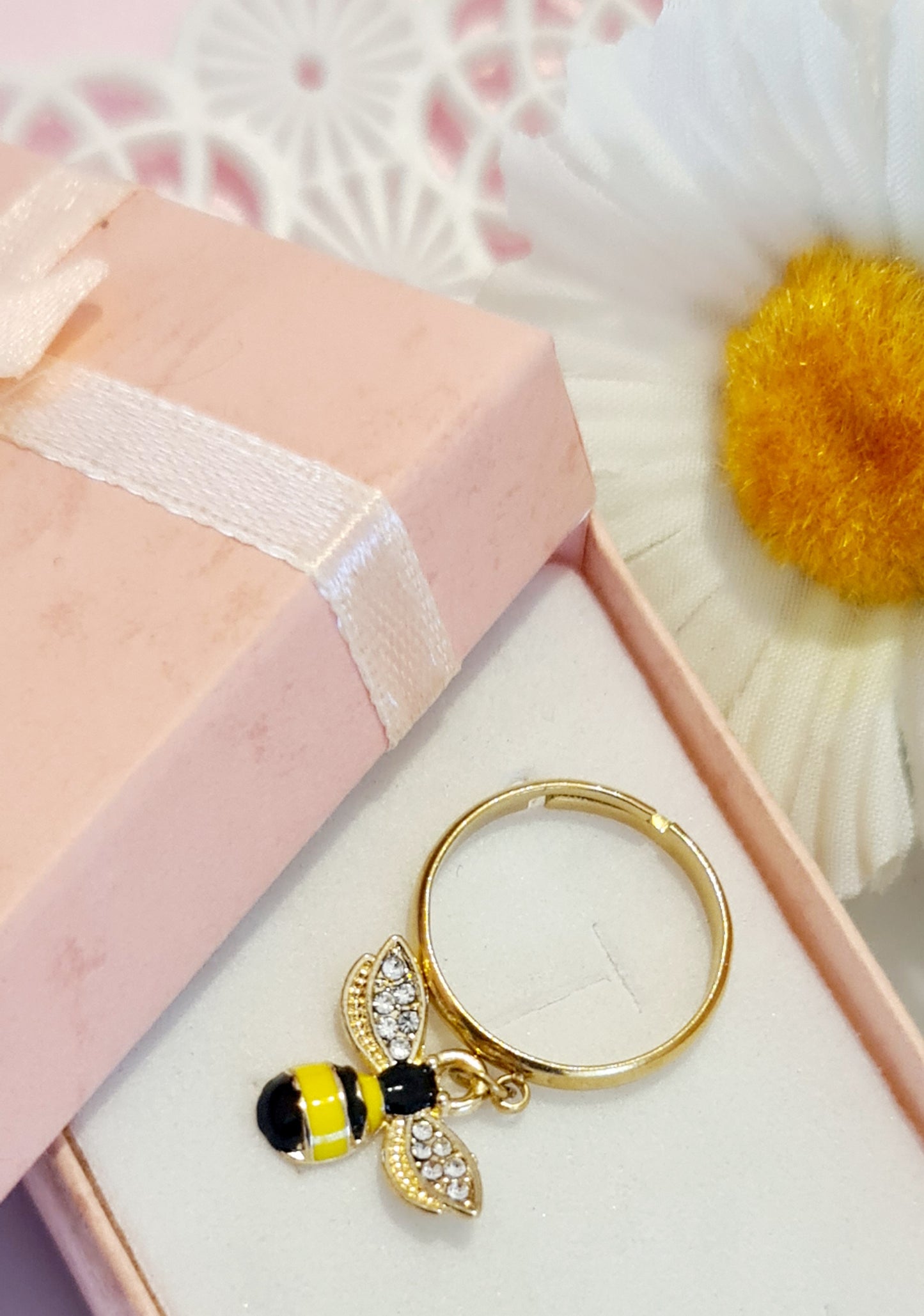 Anello ape smaltata con strass - Bijoux Primaverile