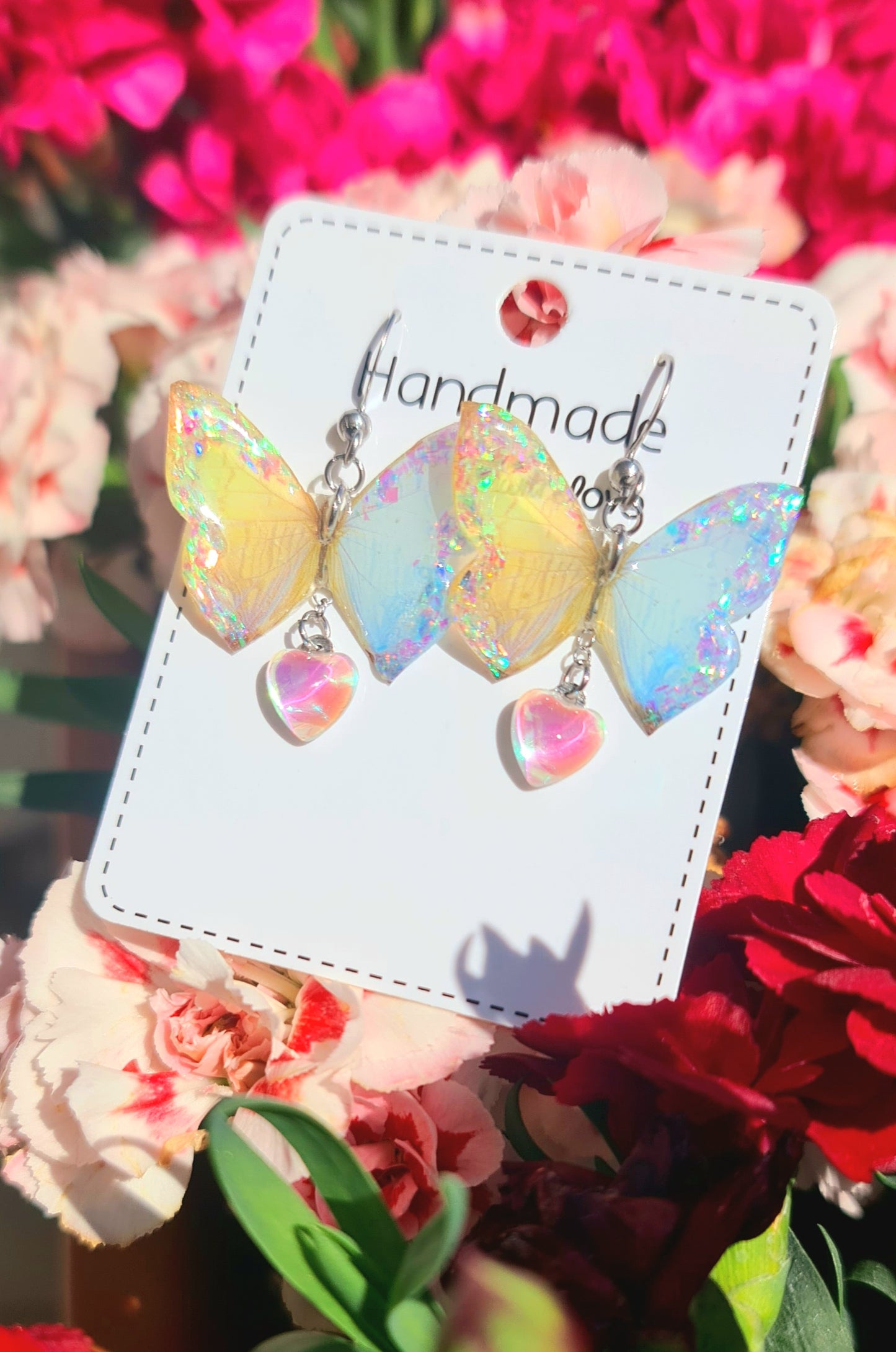 Orecchini farfalle gialle e celesti