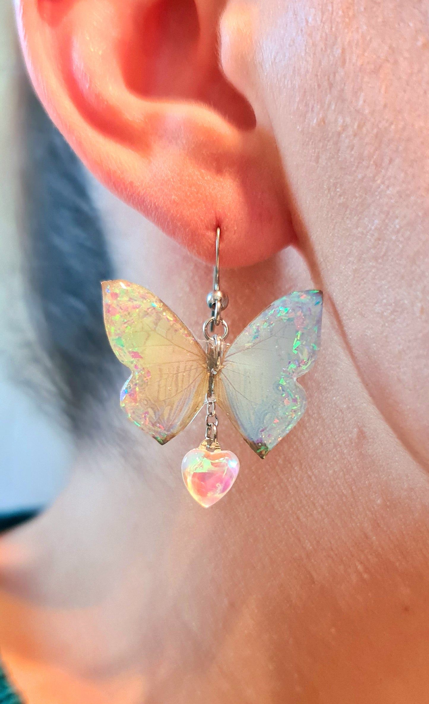 Orecchini farfalle gialle e celesti