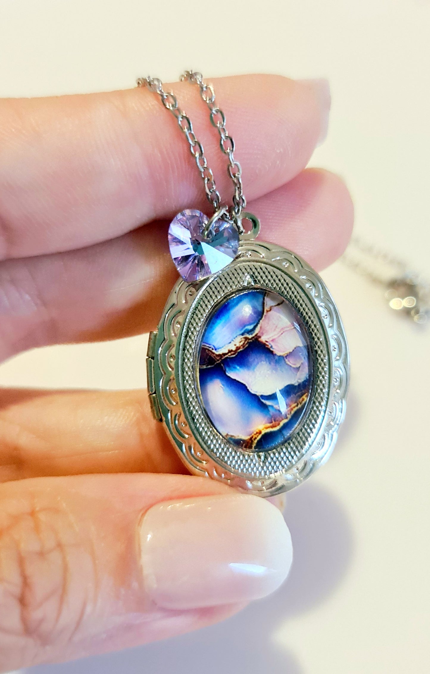 Collana portafoto effetto marmo 2