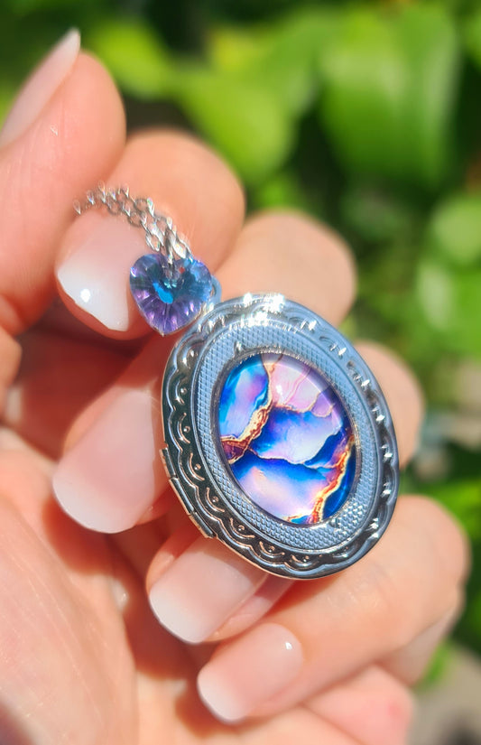 Collana portafoto effetto marmo 2