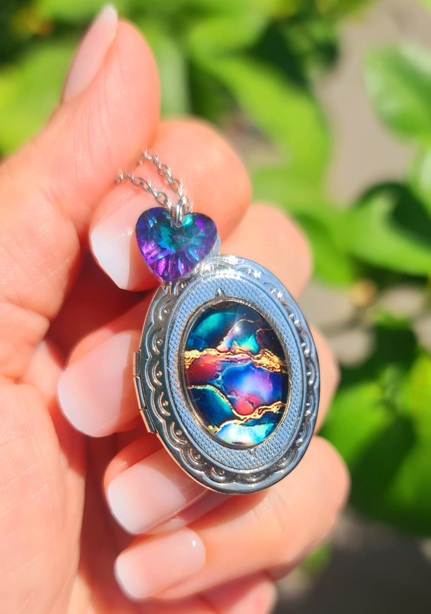 Collana portafoto effetto marmo 1