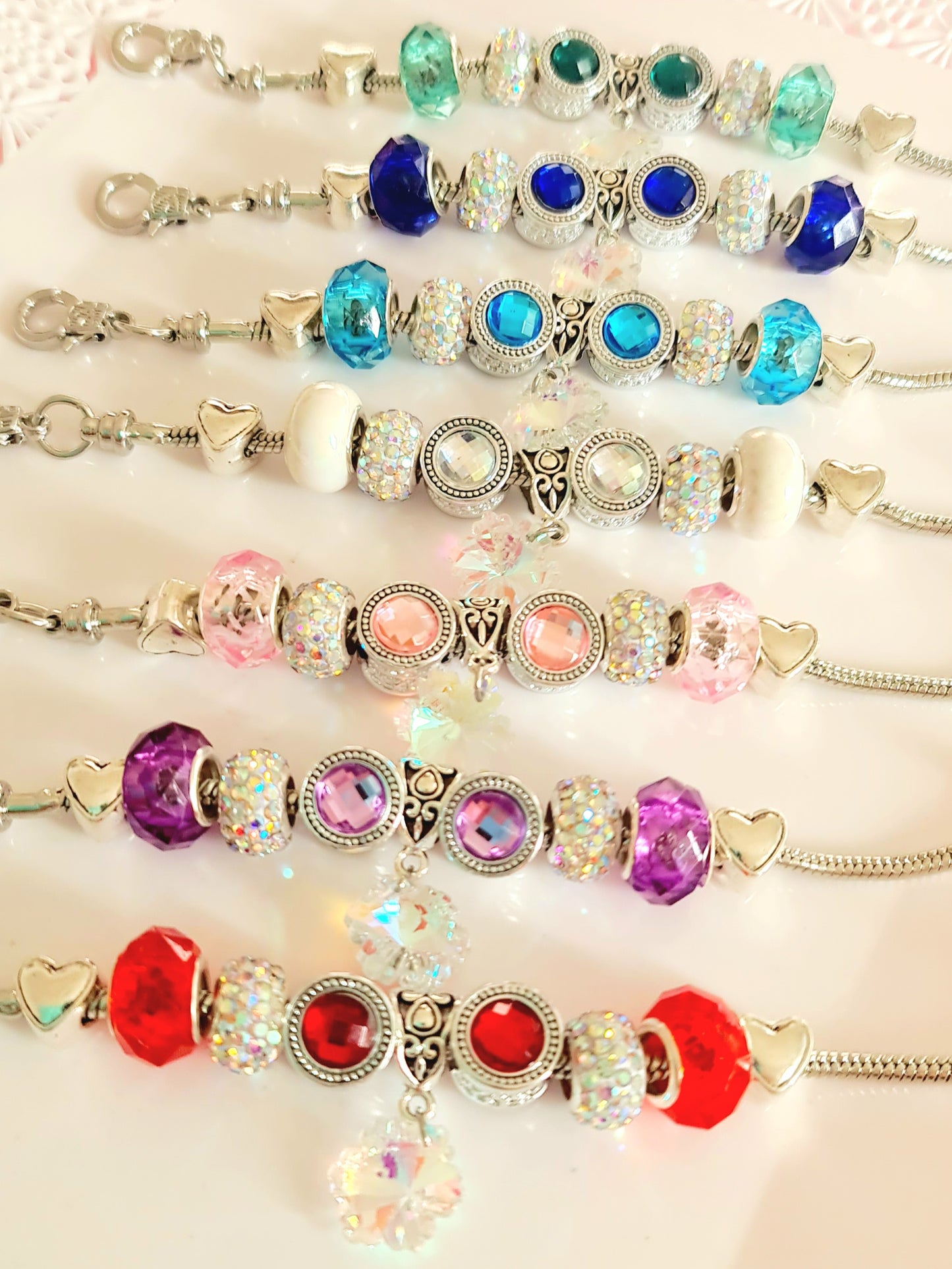 Bracciale con catena a serpente con charm fiocco di neve