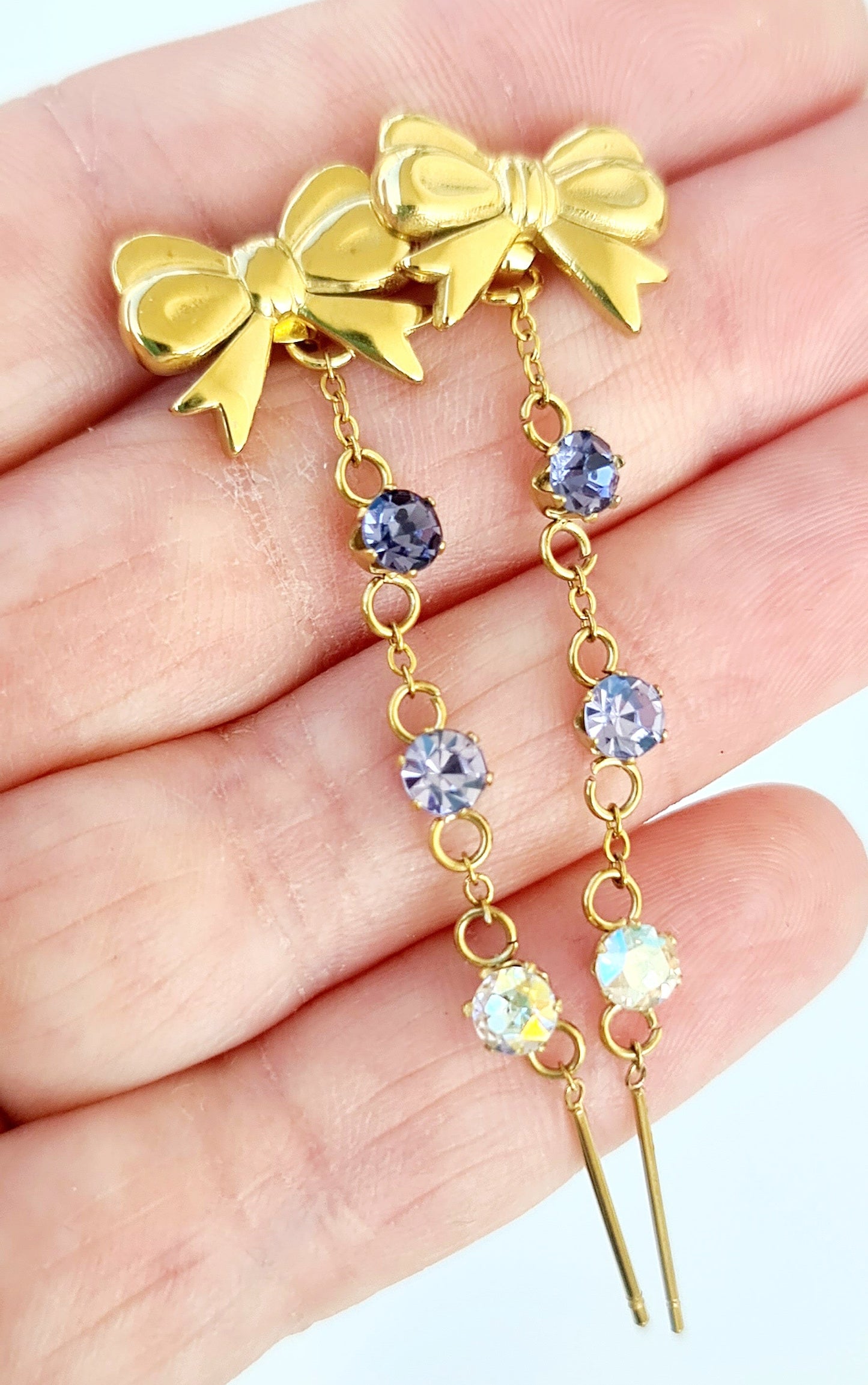 Orecchini CASCATA DI STRASS con Fiocco