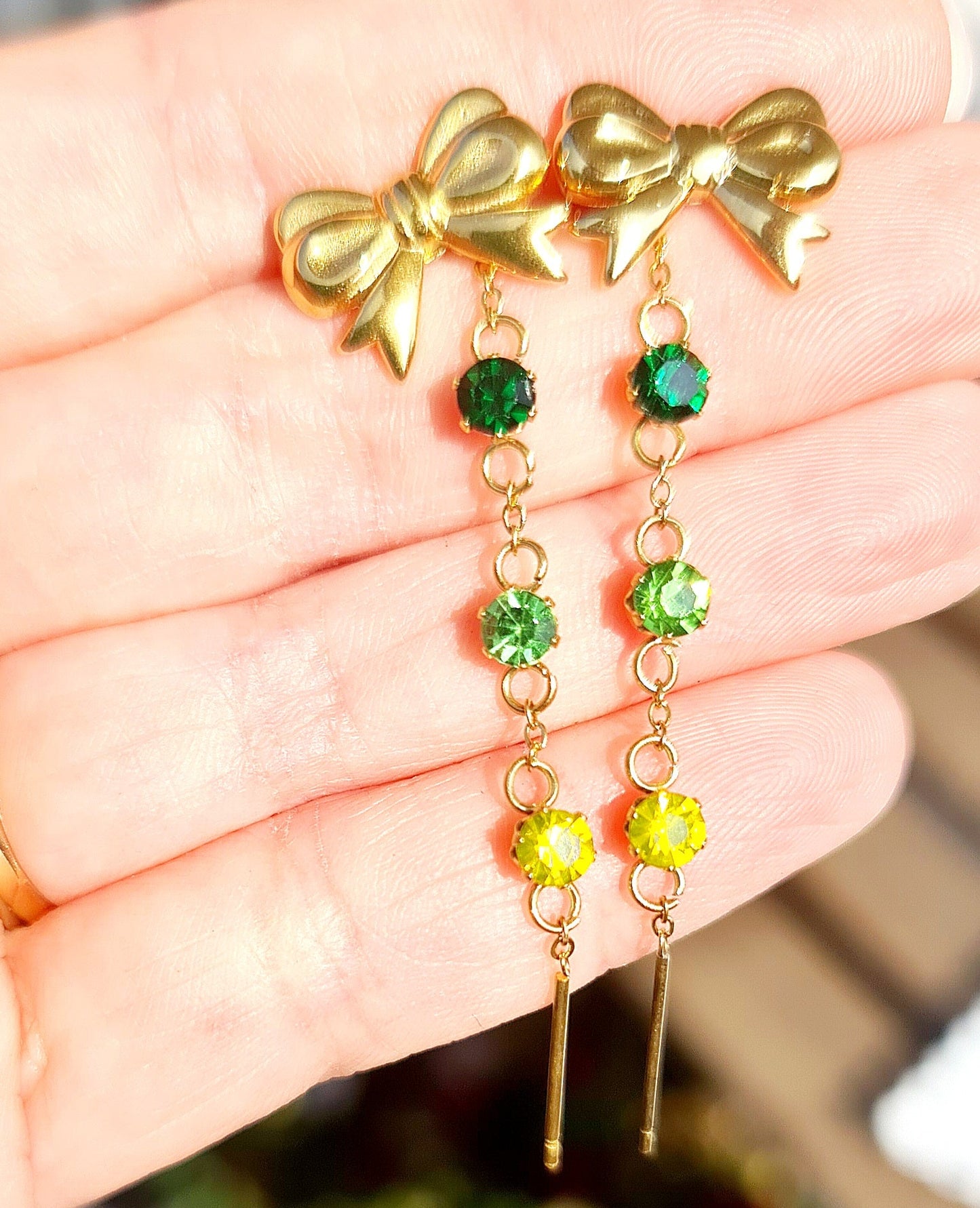 Orecchini CASCATA DI STRASS con Fiocco