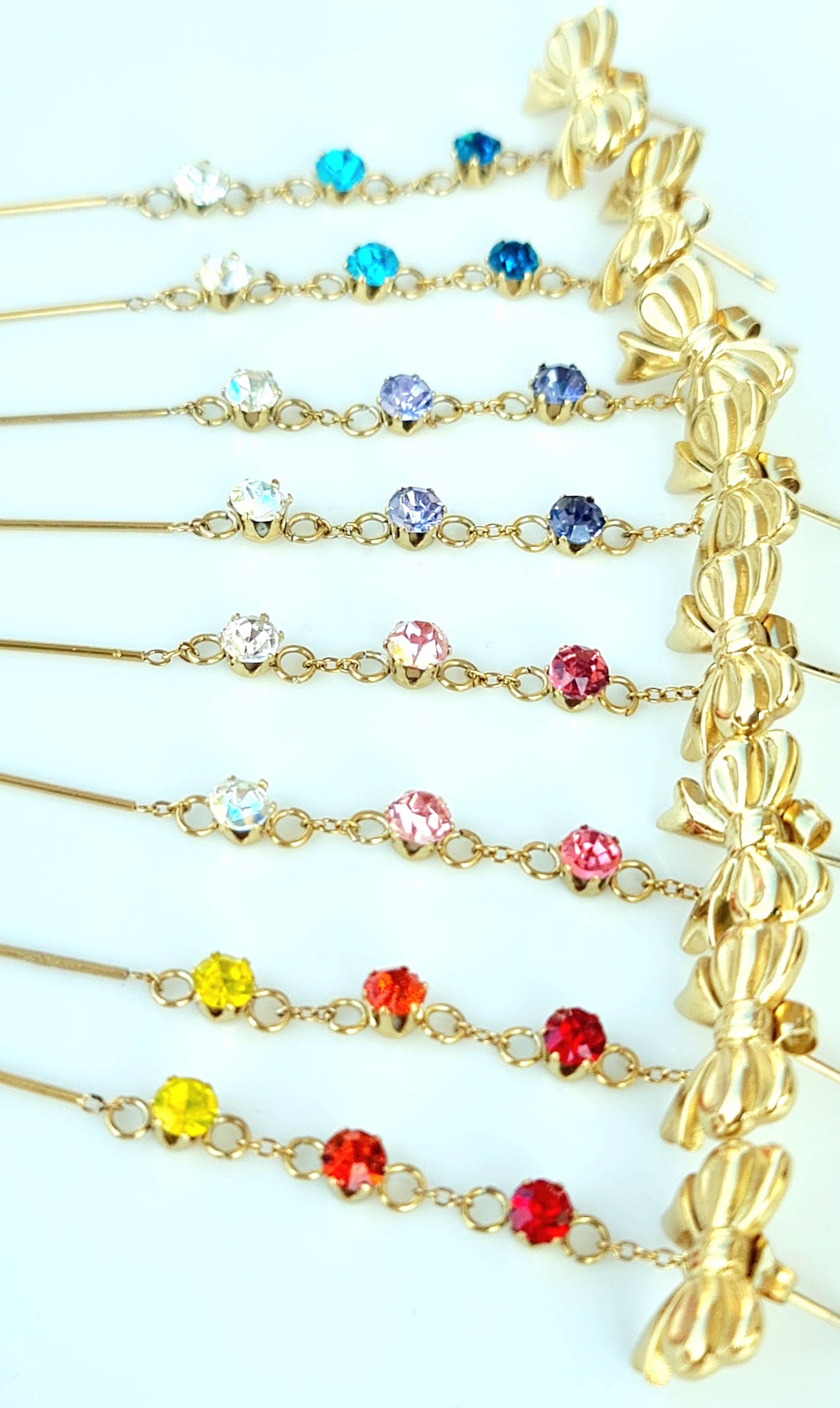 Orecchini CASCATA DI STRASS con Fiocco