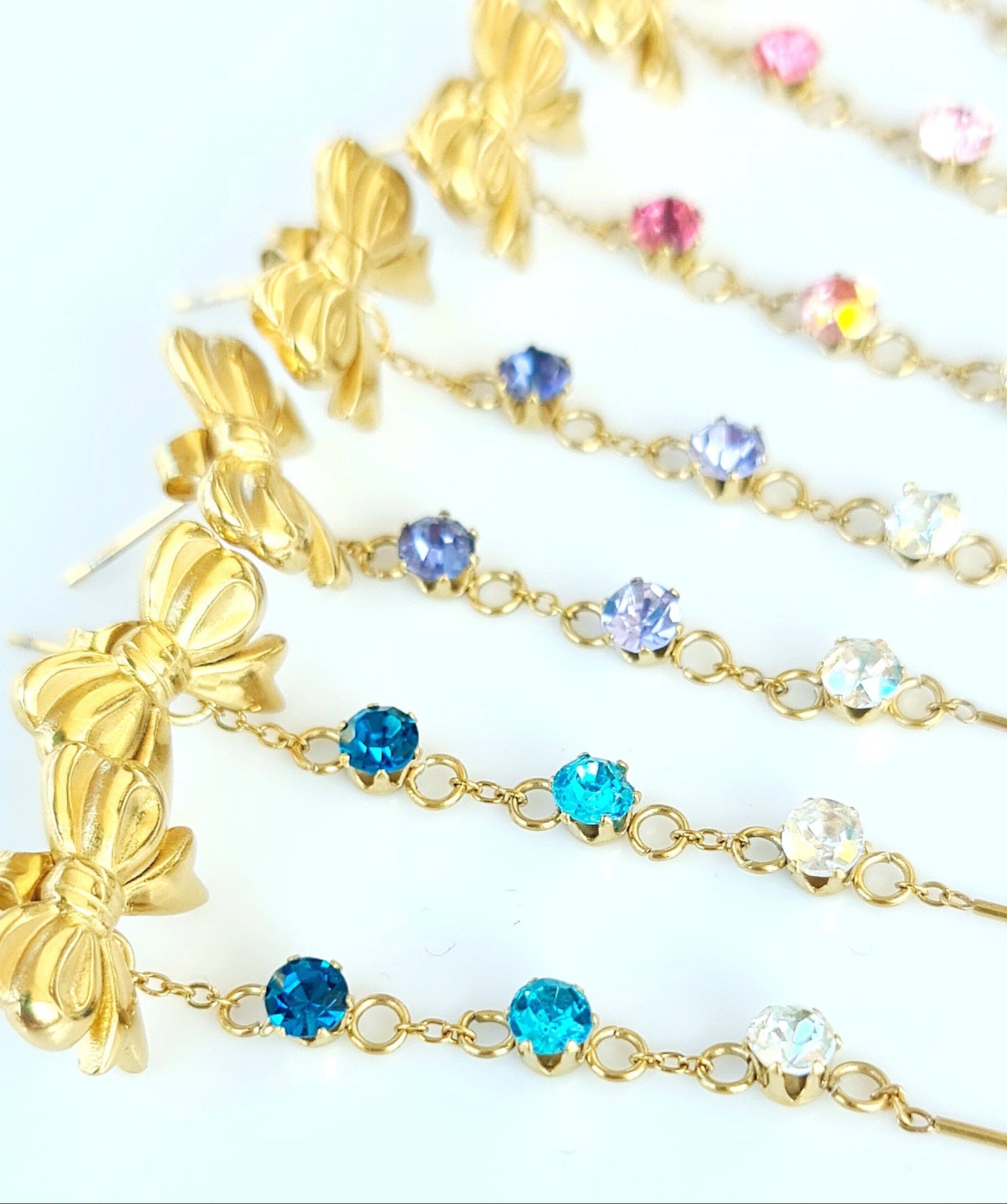 Orecchini CASCATA DI STRASS con Fiocco