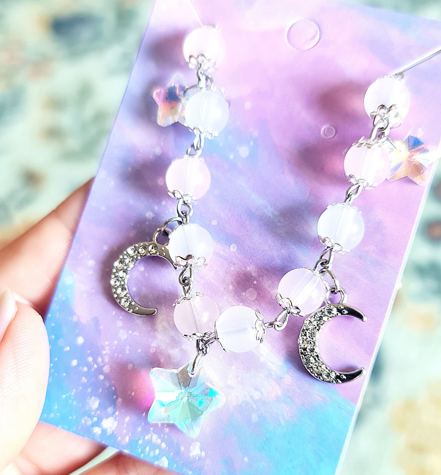 Bracciale che Cambia Colore al Sole con Stelle e Luna – Bracciale Viola e Fucsia per l'estate