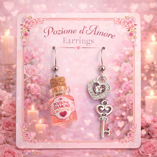 💕 Orecchini Pozione d’Amore rosa