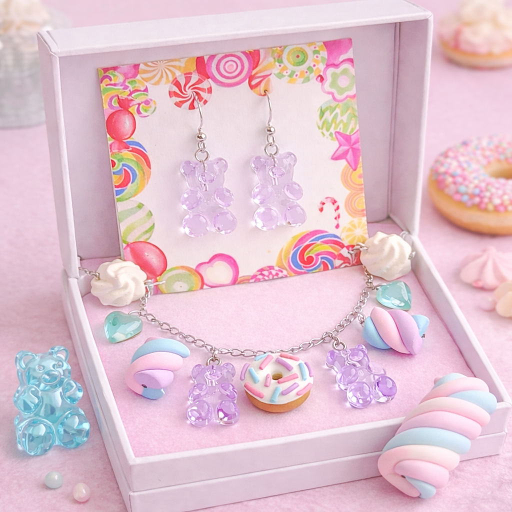 Bracciali con finti dolcetti dai colori pastello