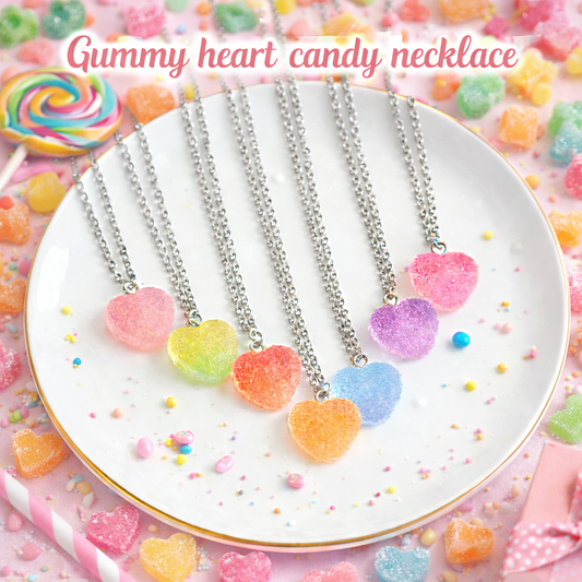Collane con finte caramelle gommose a forma di cuore – Idee regalo carine per bambine e per le piccole invitate ad una festa di compleanno (Copia)