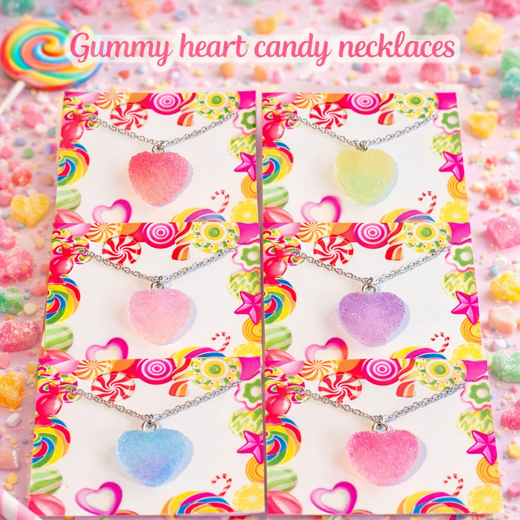 Collane con finte caramelle gommose a forma di cuore – Idee regalo carine per bambine e per le piccole invitate ad una festa di compleanno (Copia)