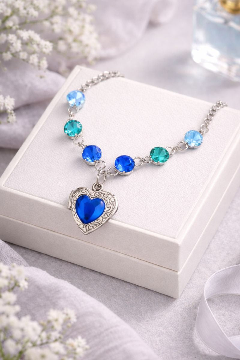 Bracciali artigianali con ciondoli Cuore apribili e strass di vetro – Acciaio Inox Ipoallergenico