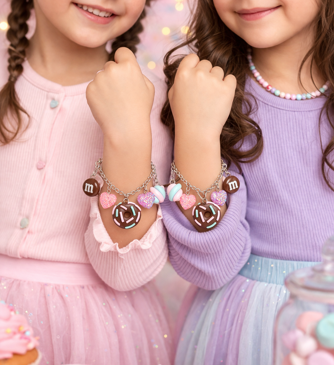 Bracciali con finti dolcetti color cioccolato