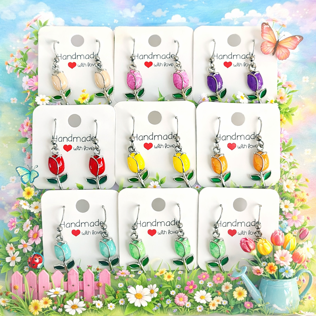Orecchini TULIPANI smaltati - Perfetti per la primavera