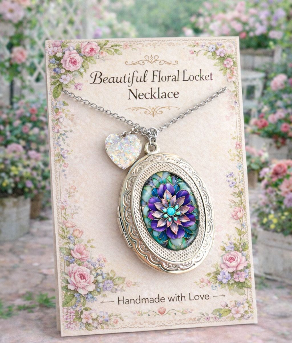 Collana portafoto fiore