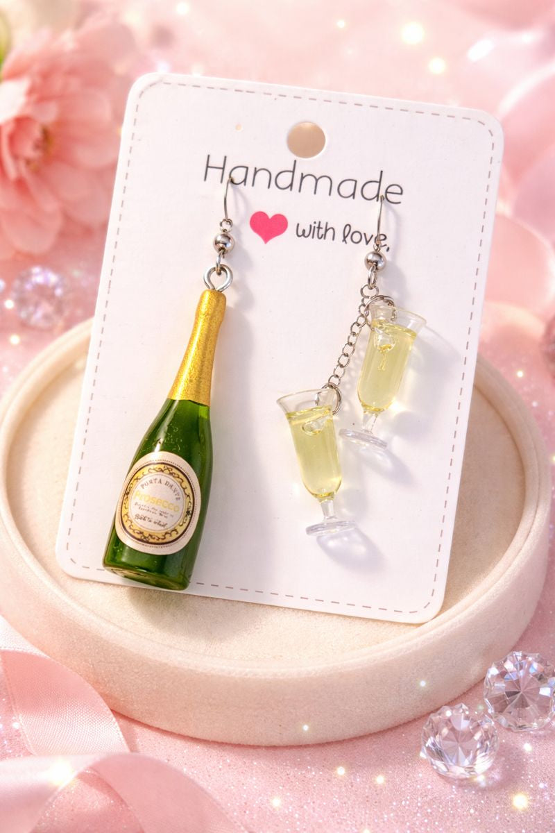 Orecchini Mini Calici con Spumante – Handmade in Svizzera