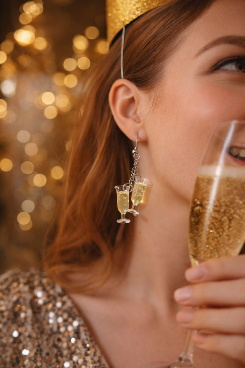 Orecchini Mini Calici con Spumante – Handmade in Svizzera