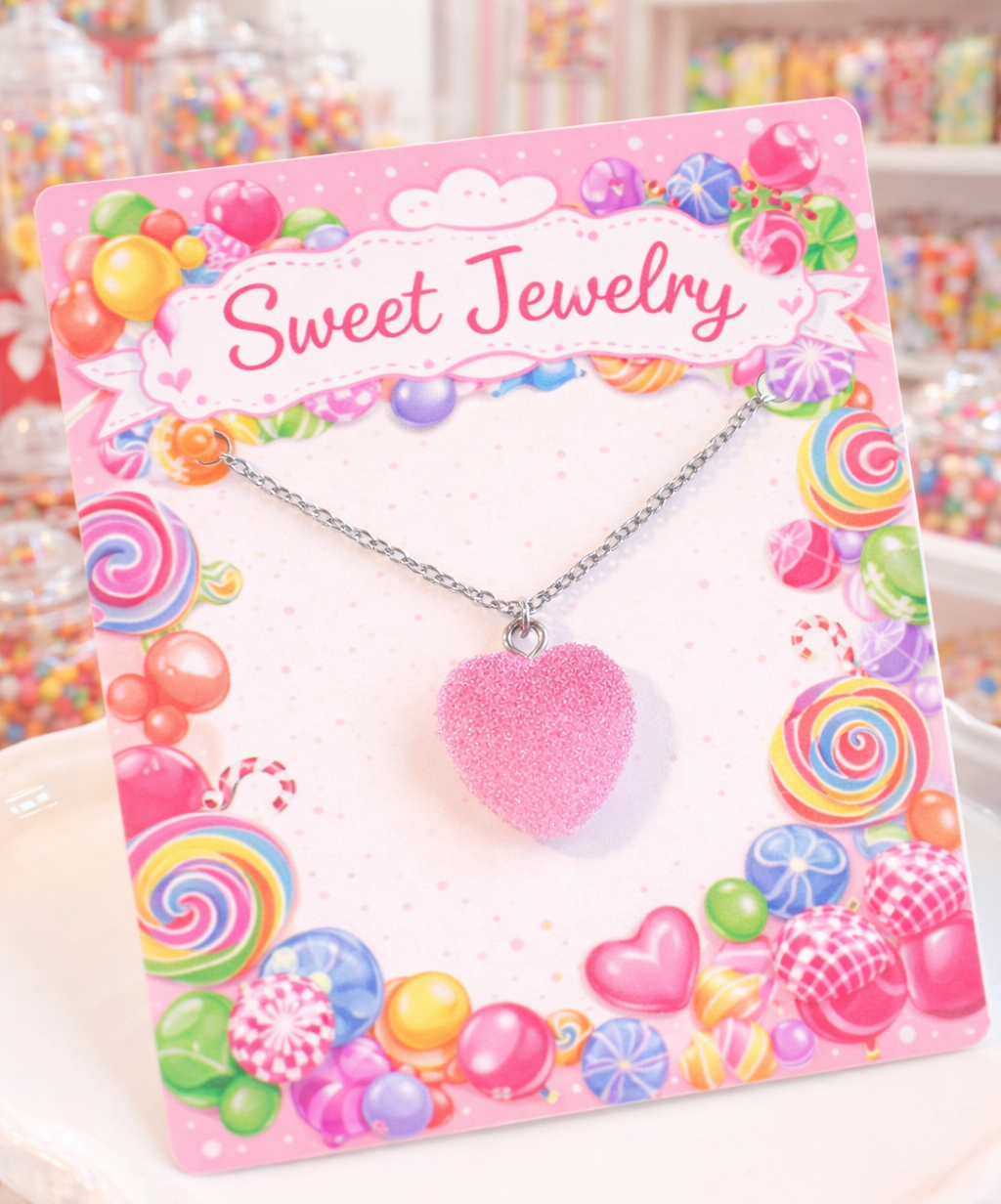 Collane con finte caramelle gommose a forma di cuore – Idee regalo carine per bambine e per le piccole invitate ad una festa di compleanno (Copia)