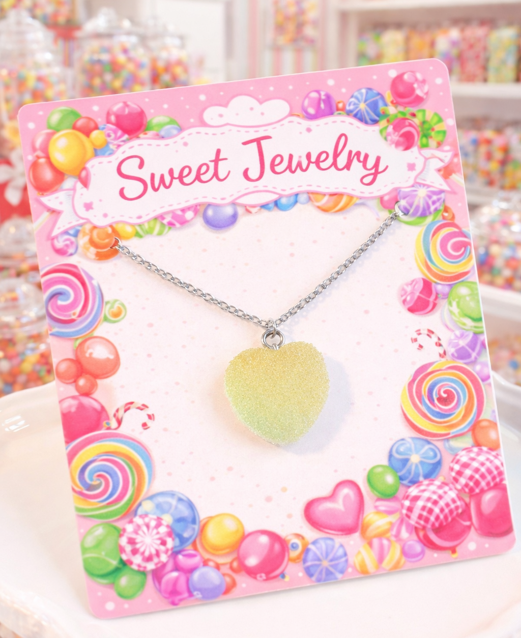 Collane con finte caramelle gommose a forma di cuore – Idee regalo carine per bambine e per le piccole invitate ad una festa di compleanno (Copia)