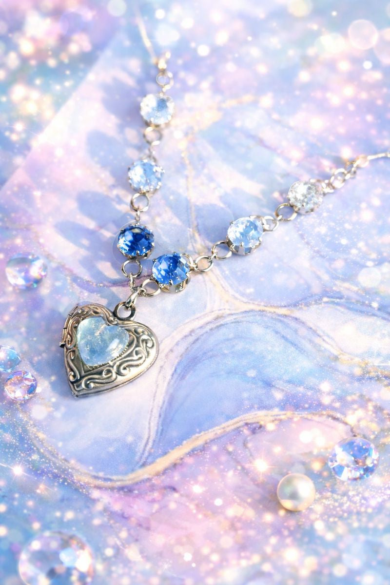 Bracciali artigianali con ciondoli Cuore apribili e strass di vetro – Acciaio Inox Ipoallergenico