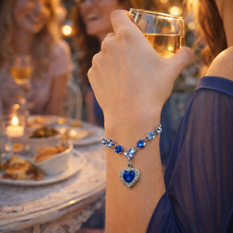 Bracciali artigianali con ciondoli Cuore apribili e strass di vetro – Acciaio Inox Ipoallergenico