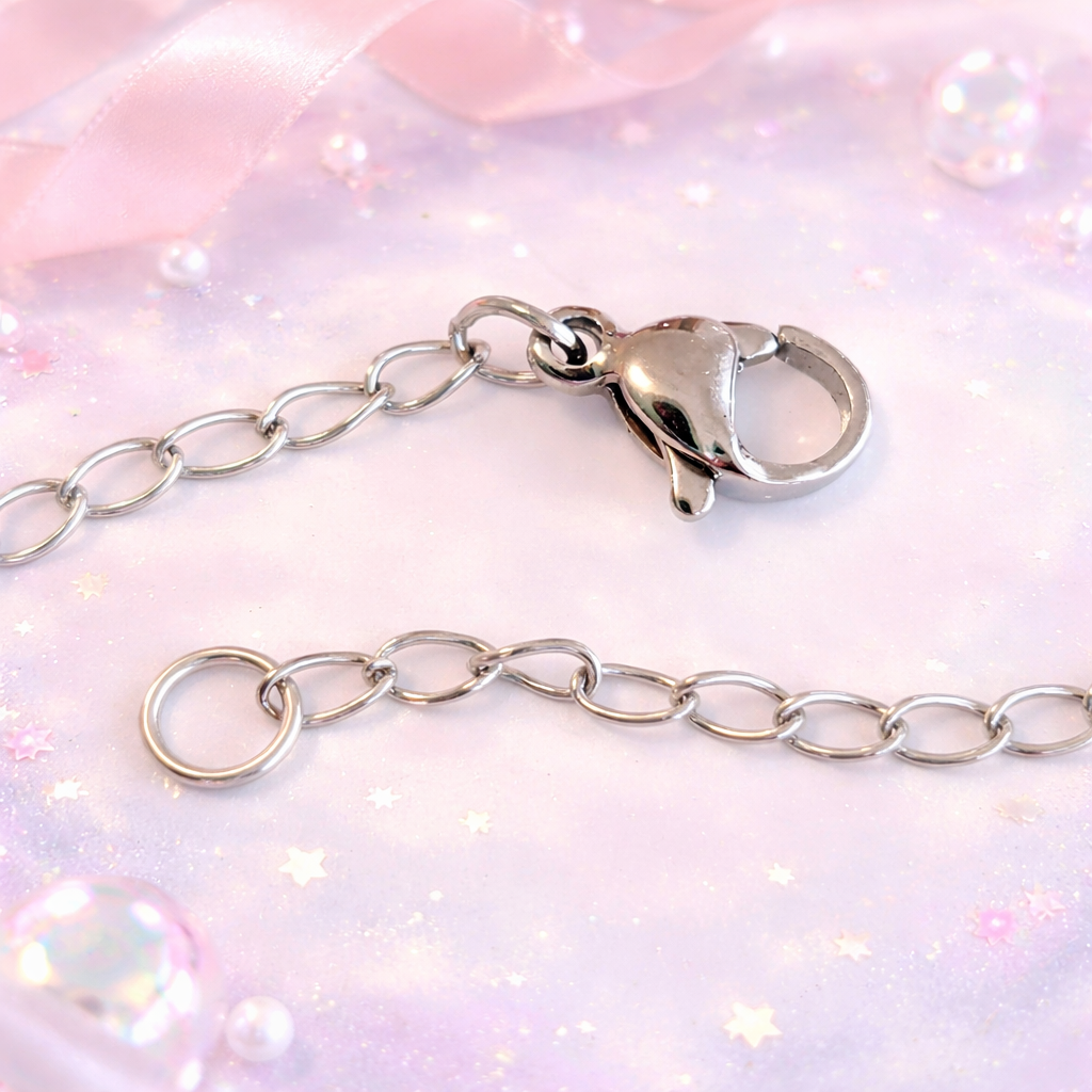 Bracciale con fiocco e cuori verde acqua