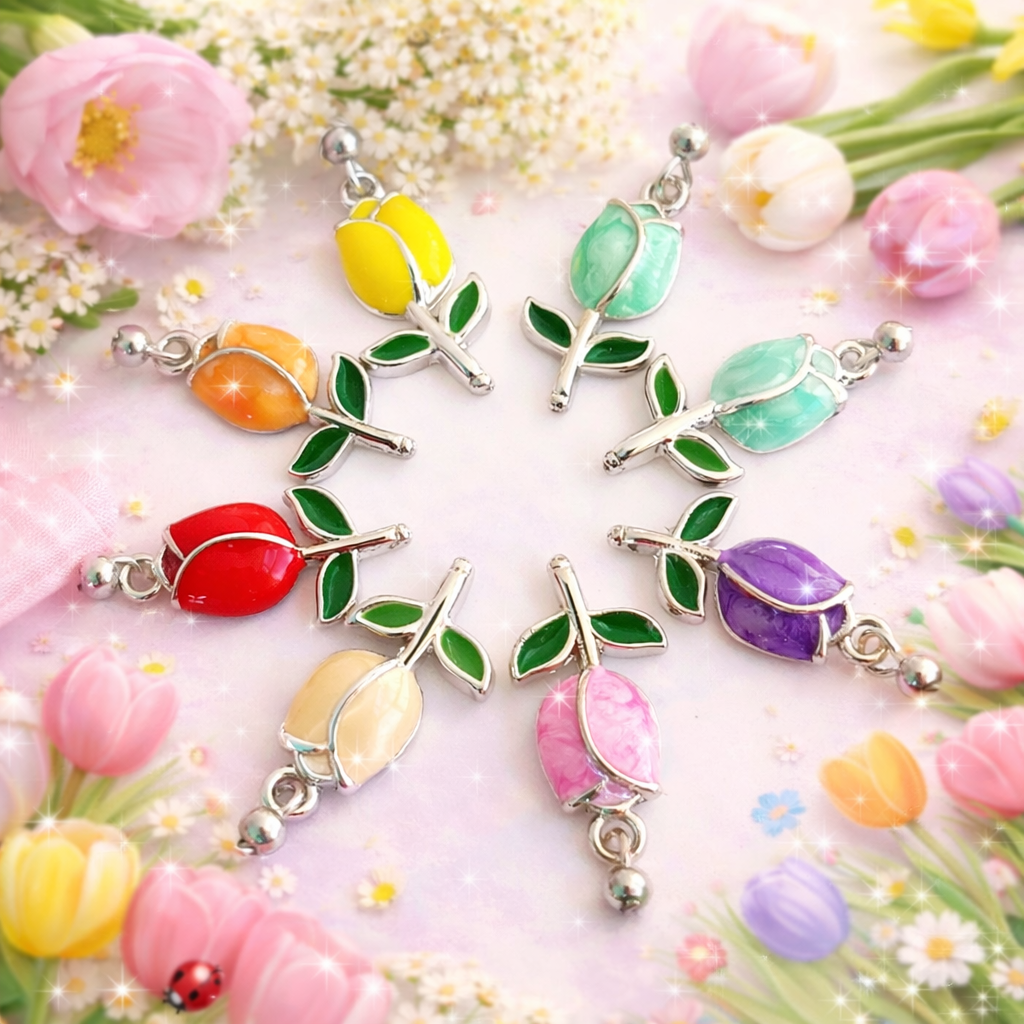 Orecchini TULIPANI smaltati - Perfetti per la primavera