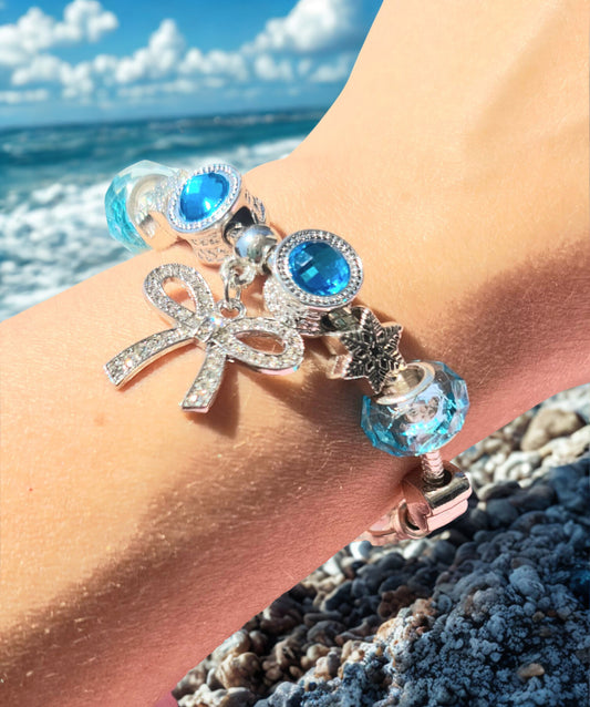Bracciale con catena a serpente con charm fiocco