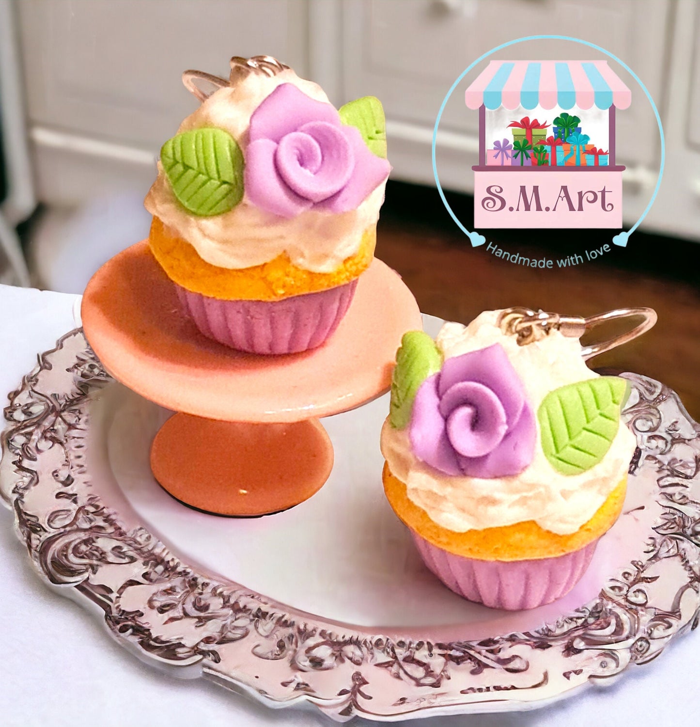 Orecchini CUPCAKES con rose