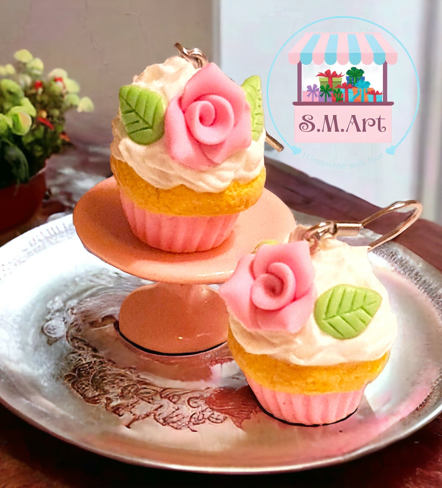 Orecchini CUPCAKES con rose